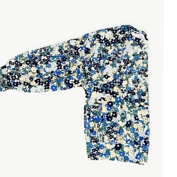 Ann Taylor Petite Floral Puff Sleeve Sweatshirt - Picture 3 of 8
